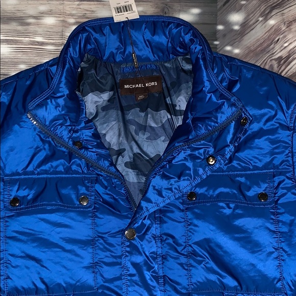 Michael Kors Marine Blue High Collar Padded Jacket - Picture 4 of 6